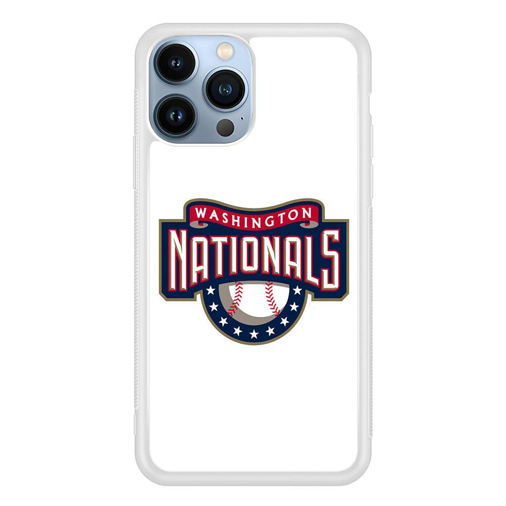 Baseball Washington Nationals MLB 001 iPhone 13 Pro Max Case-Rubber / White (2D Case)-Xtracase