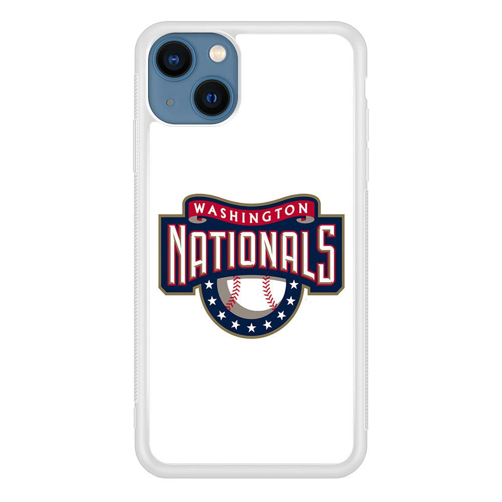 Baseball Washington Nationals MLB 001 iPhone 13 Case-Rubber / White (2D Case)-Xtracase