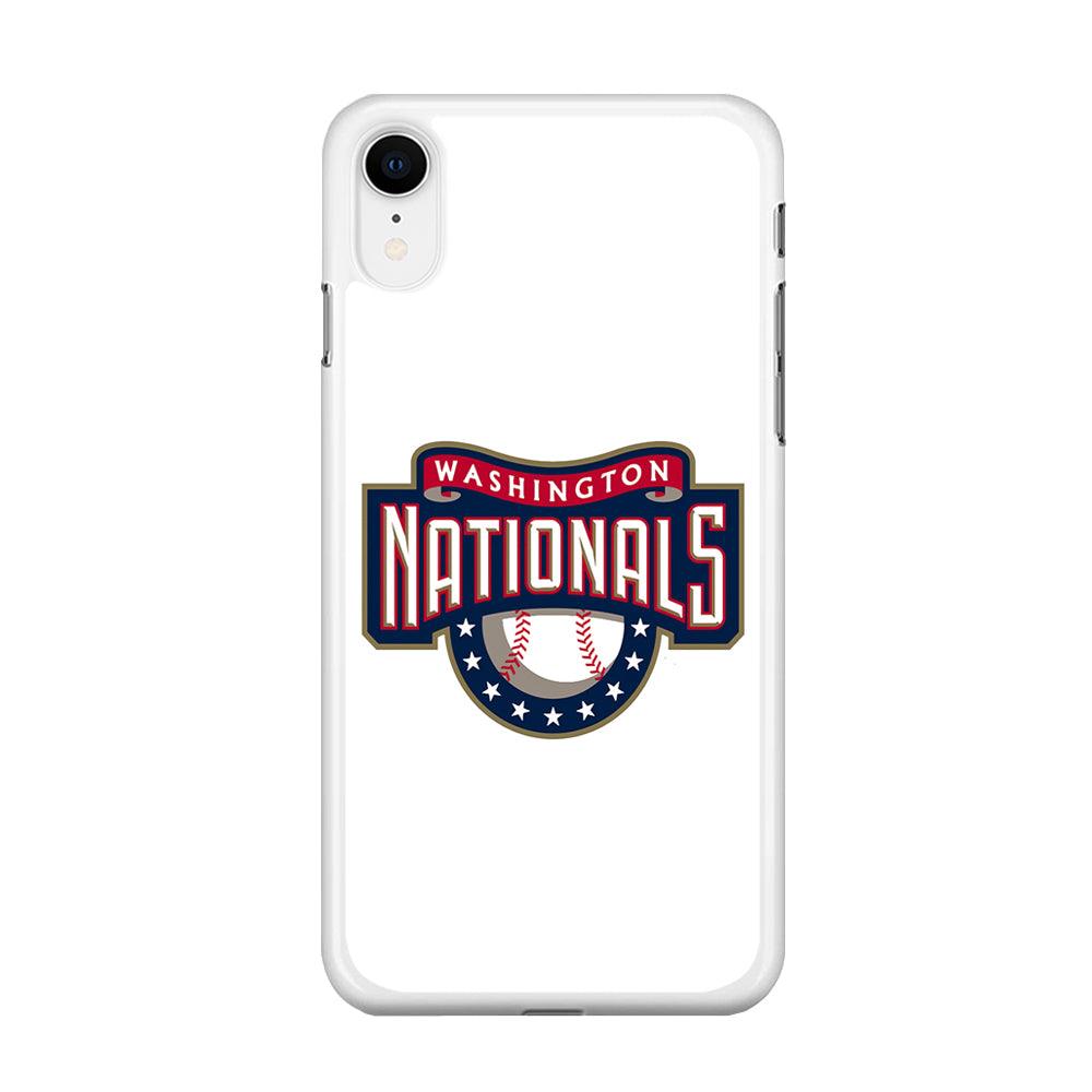 Baseball Washington Nationals MLB 001 iPhone XR Case-Rubber / White (2D Case)-Xtracase