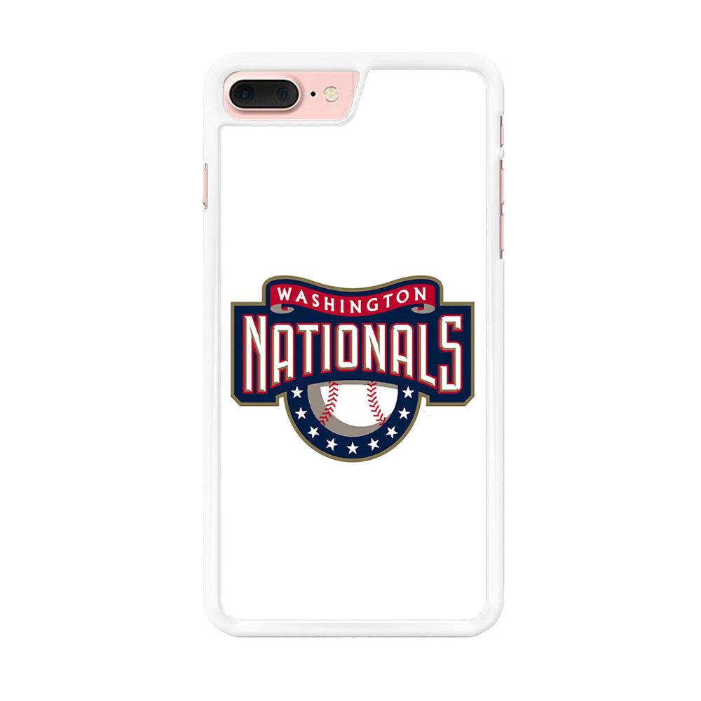 Baseball Washington Nationals MLB 001 iPhone 8 Plus Case-Rubber / White (2D Case)-Xtracase