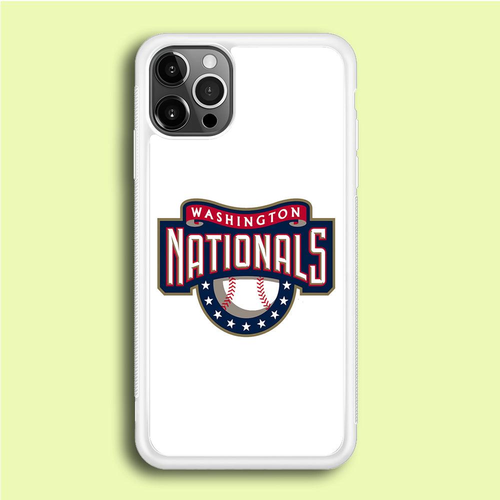 Baseball Washington Nationals MLB 001 iPhone 12 Pro Case-Rubber / White (2D Case)-Xtracase