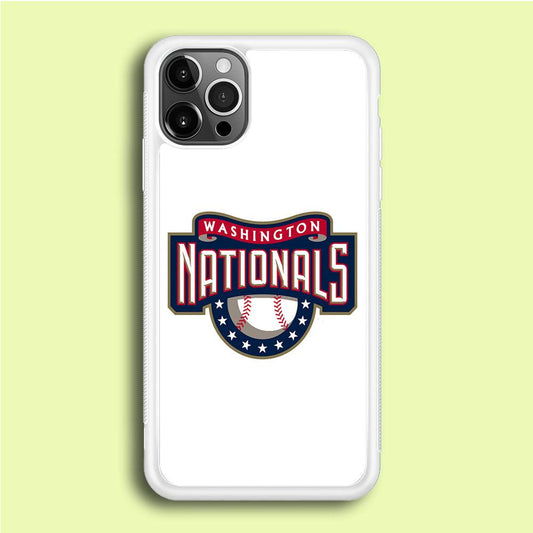 Baseball Washington Nationals MLB 001 iPhone 12 Pro Case-Rubber / White (2D Case)-Xtracase