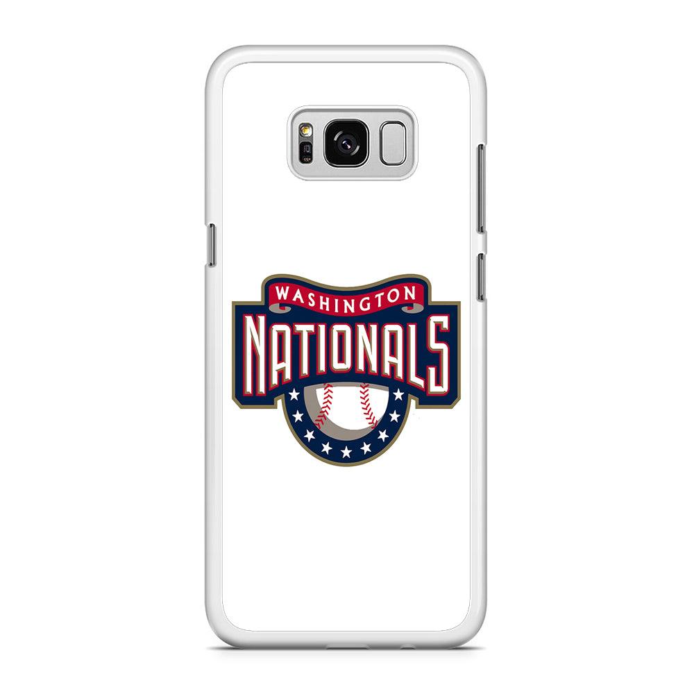 Baseball Washington Nationals MLB 001 Samsung Galaxy S8 Case-Rubber / White (2D Case)-Xtracase