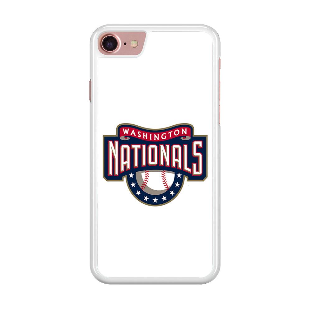 Baseball Washington Nationals MLB 001 iPhone SE 2020 Case-Rubber / White (2D Case)-Xtracase