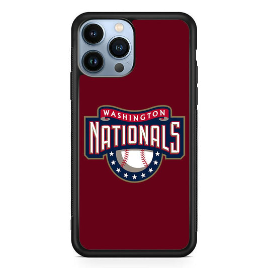Baseball Washington Nationals MLB 002 iPhone 13 Pro Max Case-Rubber / Black (2D Case)-Xtracase