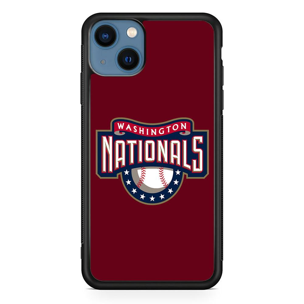 Baseball Washington Nationals MLB 002 iPhone 13 Case-Rubber / Black (2D Case)-Xtracase