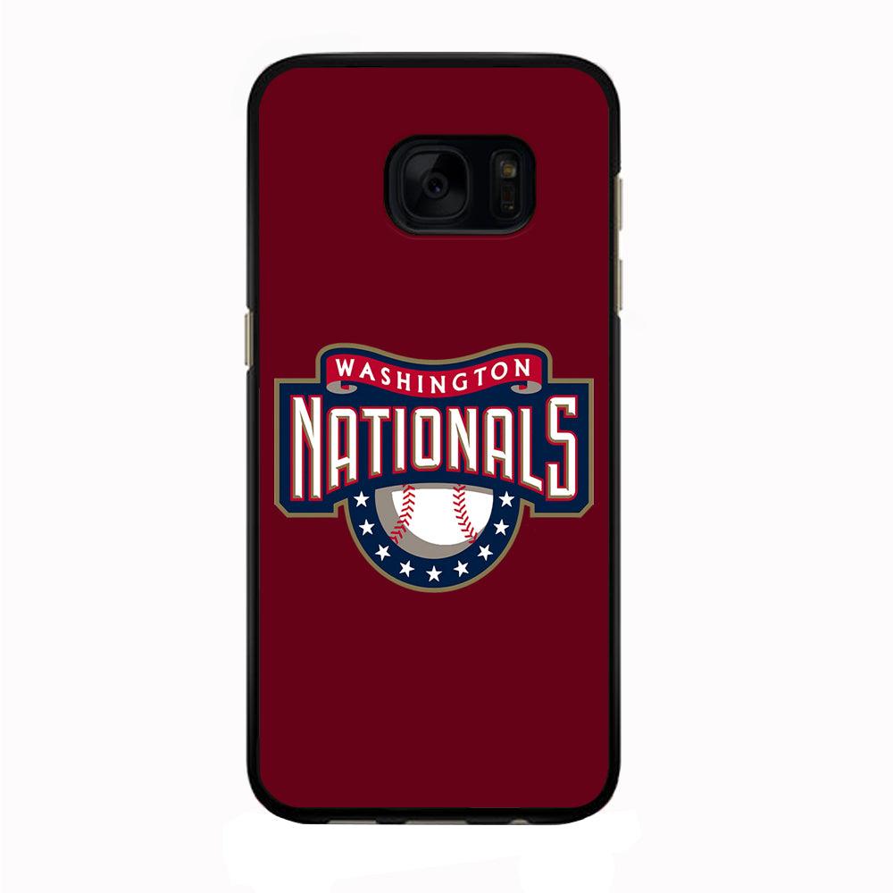 Baseball Washington Nationals MLB 002 Samsung Galaxy S7 Edge Case-Rubber / Black (2D Case)-Xtracase