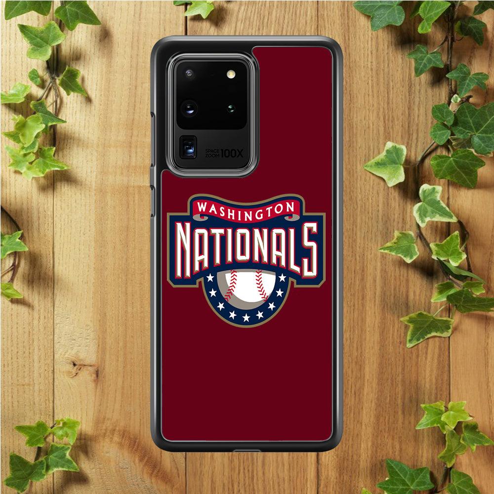 Baseball Washington Nationals MLB 002 Samsung Galaxy S20 Ultra Case-Rubber / White (2D Case)-Xtracase