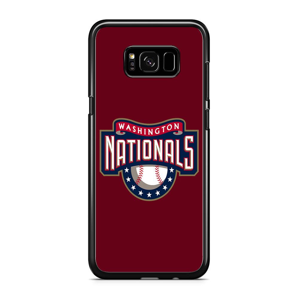Baseball Washington Nationals MLB 002 Samsung Galaxy S8 Case-Rubber / Black (2D Case)-Xtracase