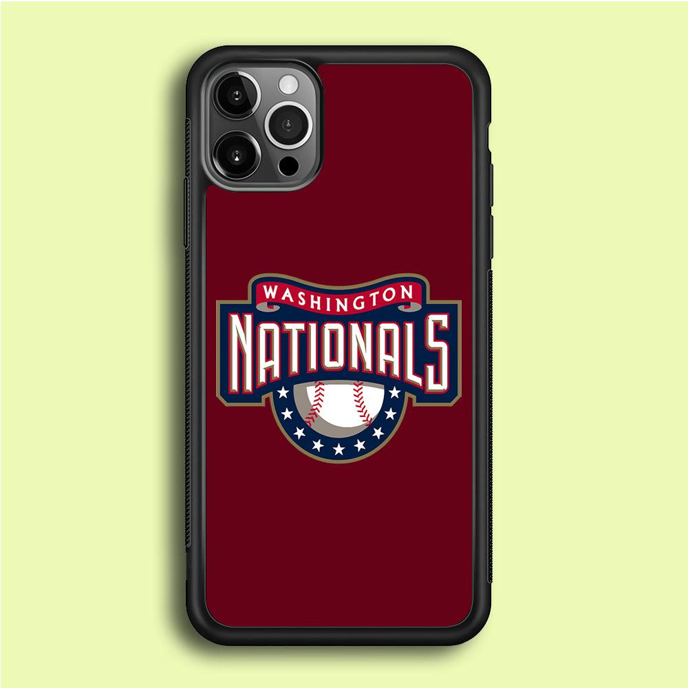 Baseball Washington Nationals MLB 002 iPhone 12 Pro Case-Rubber / Black (2D Case)-Xtracase