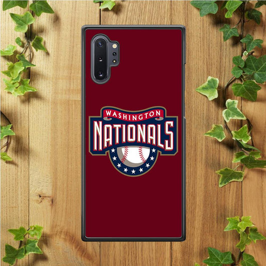 Baseball Washington Nationals MLB 002 Samsung Galaxy Note 10 Plus Case-Rubber / Black (2D Case)-Xtracase