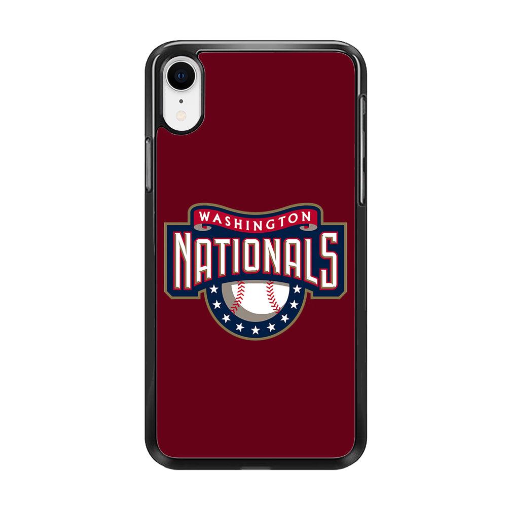 Baseball Washington Nationals MLB 002 iPhone XR Case-Rubber / Black (2D Case)-Xtracase