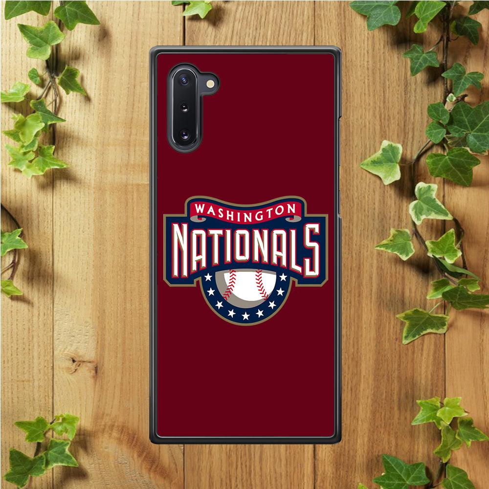 Baseball Washington Nationals MLB 002 Samsung Galaxy Note 10 Case-Rubber / White (2D Case)-Xtracase