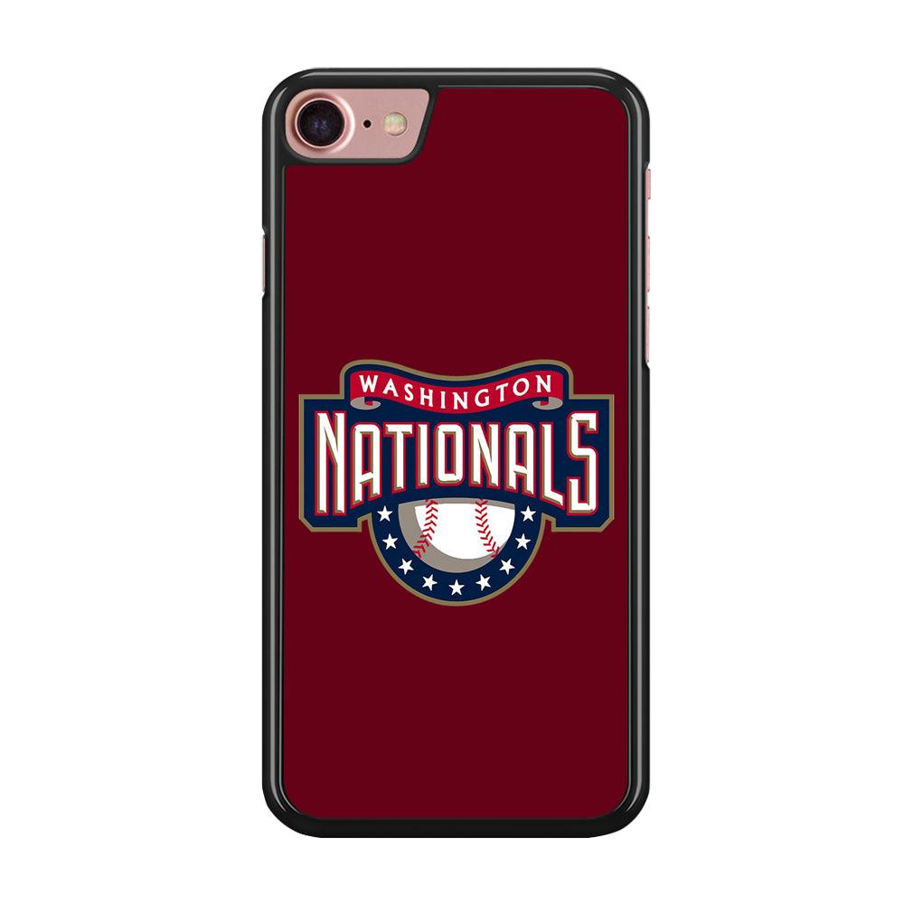 Baseball Washington Nationals MLB 002 iPhone 8 Case-Rubber / Black (2D Case)-Xtracase