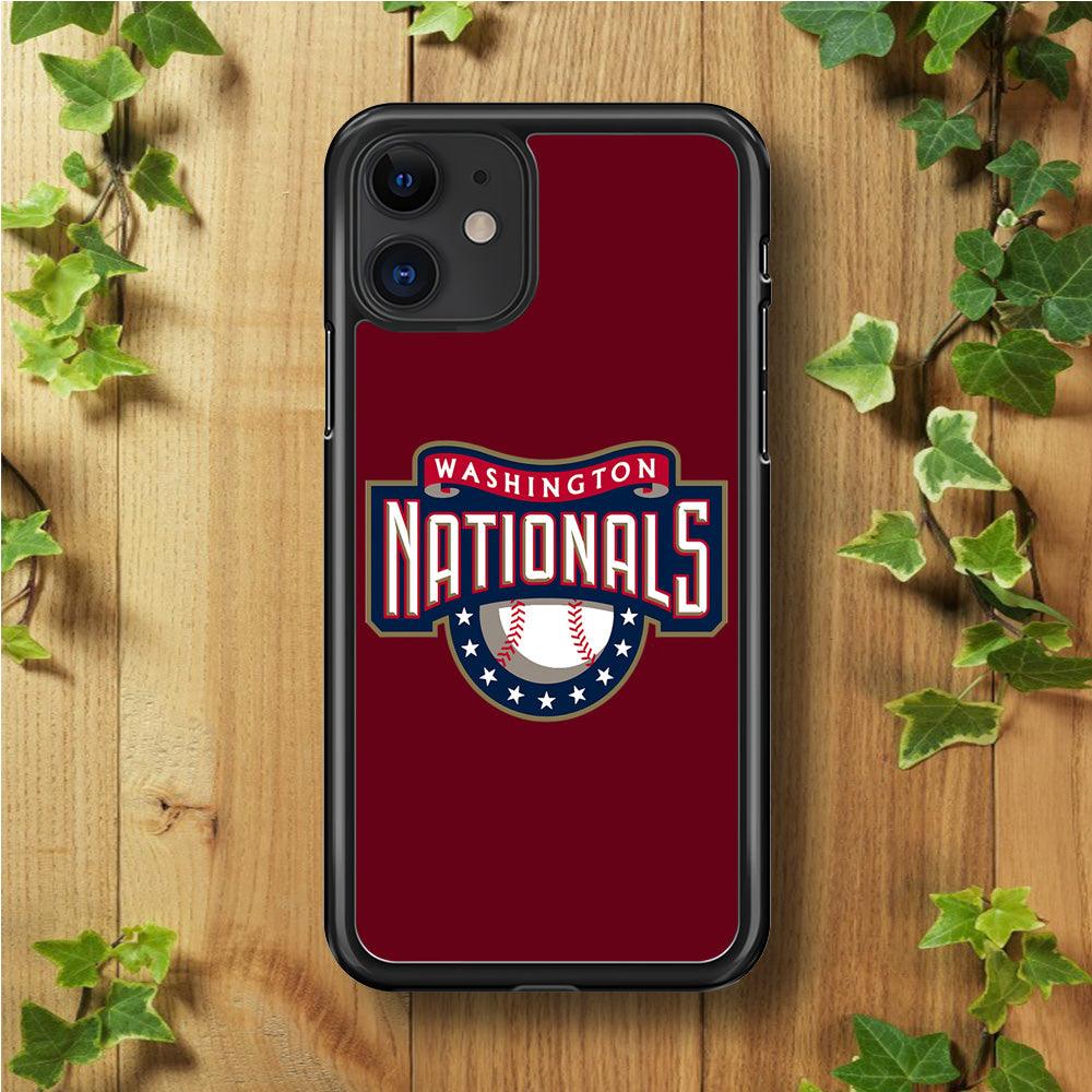 Baseball Washington Nationals MLB 002 iPhone 11 Case-Rubber / Black (2D Case)-Xtracase
