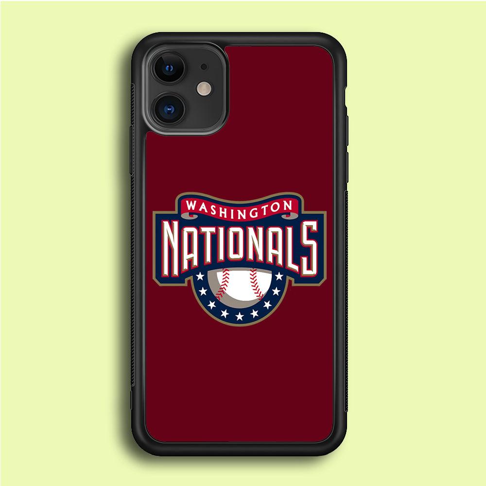 Baseball Washington Nationals MLB 002 iPhone 12 Mini Case-Rubber / Black (2D Case)-Xtracase