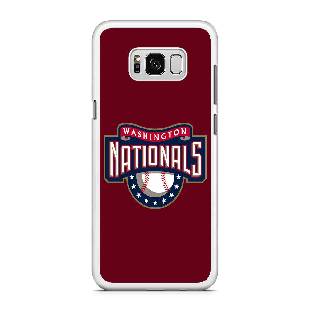 Baseball Washington Nationals MLB 002 Samsung Galaxy S8 Case-Rubber / White (2D Case)-Xtracase