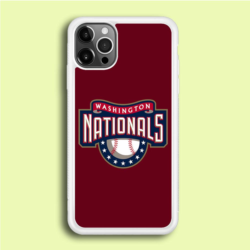 Baseball Washington Nationals MLB 002 iPhone 12 Pro Max Case-Rubber / White (2D Case)-Xtracase