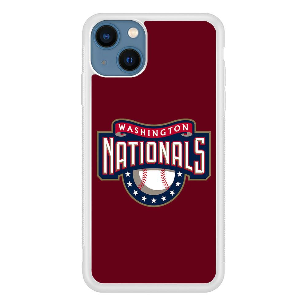 Baseball Washington Nationals MLB 002 iPhone 13 Case-Rubber / White (2D Case)-Xtracase