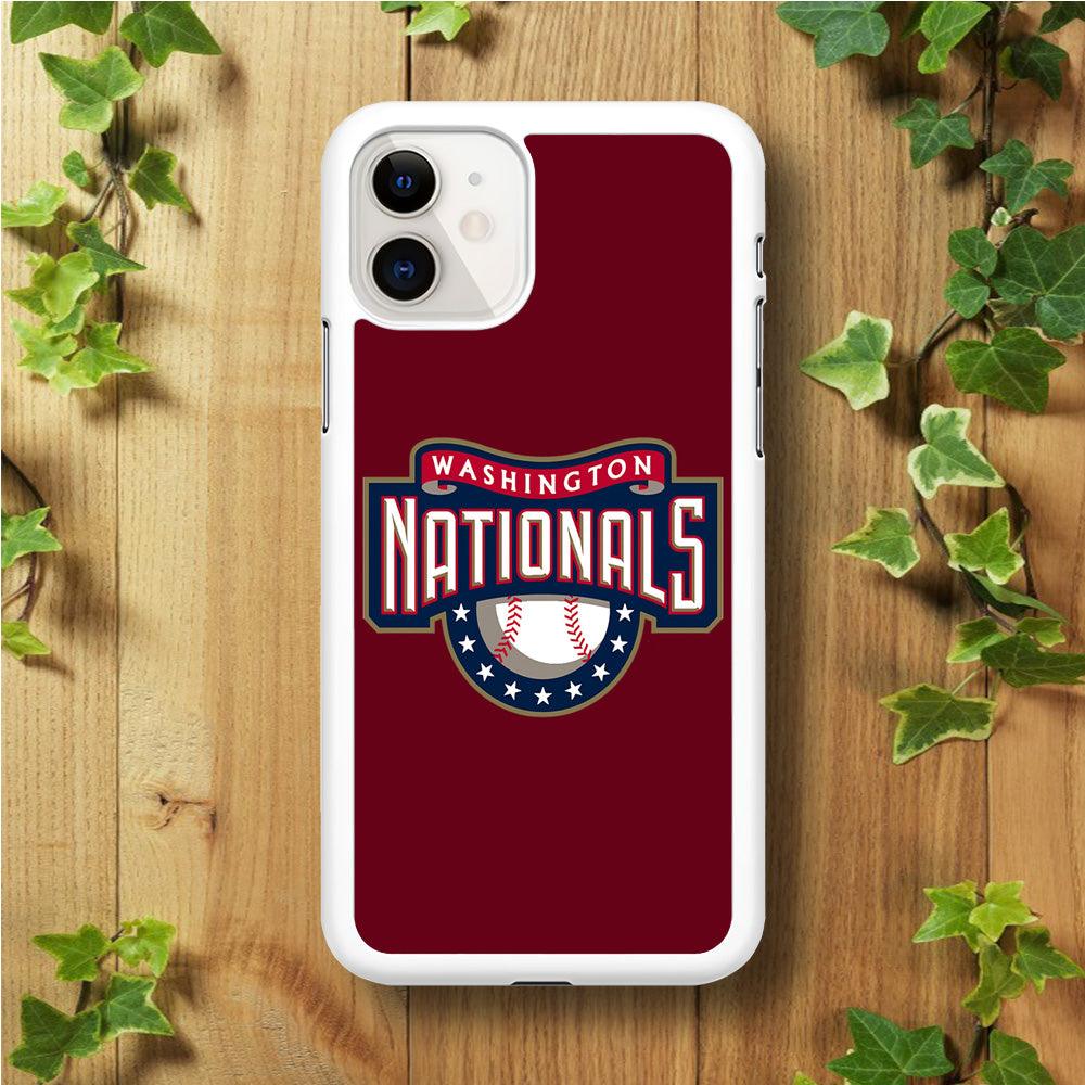 Baseball Washington Nationals MLB 002 iPhone 11 Case-Rubber / White (2D Case)-Xtracase