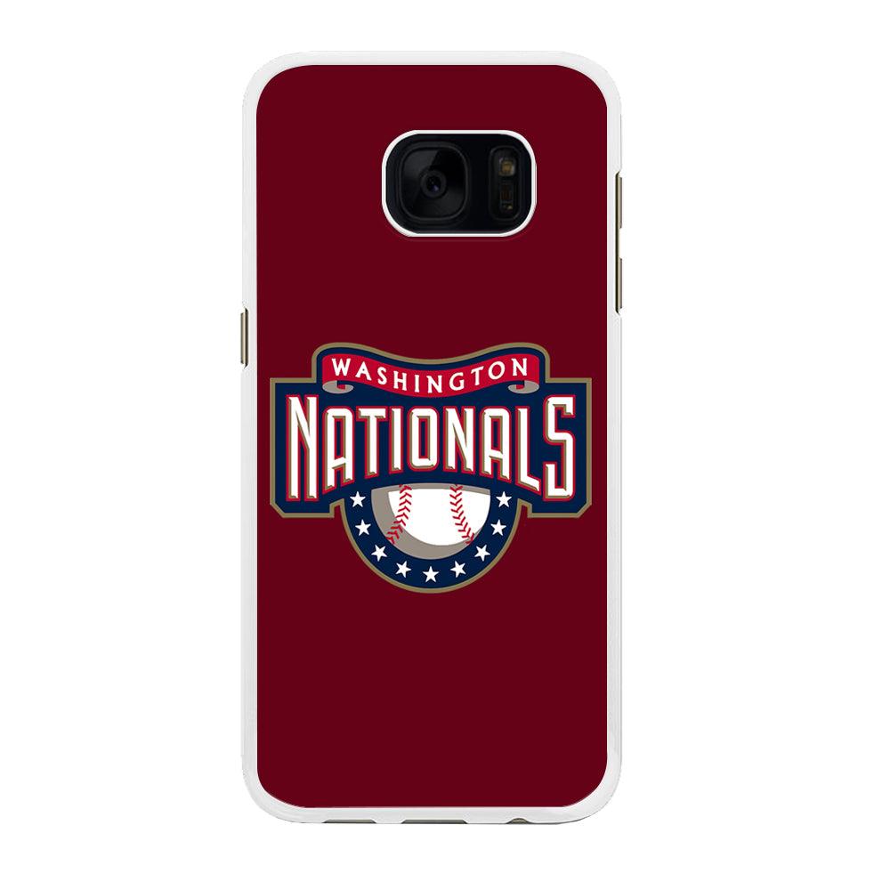 Baseball Washington Nationals MLB 002 Samsung Galaxy S7 Edge Case-Rubber / White (2D Case)-Xtracase