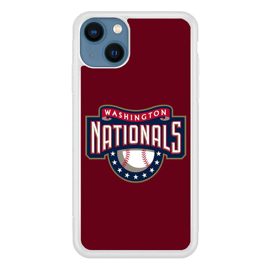 Baseball Washington Nationals MLB 002 iPhone 13 Mini Case-Rubber / White (2D Case)-Xtracase