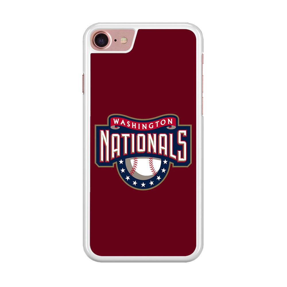 Baseball Washington Nationals MLB 002 iPhone SE 2020 Case-Rubber / Black (2D Case)-Xtracase