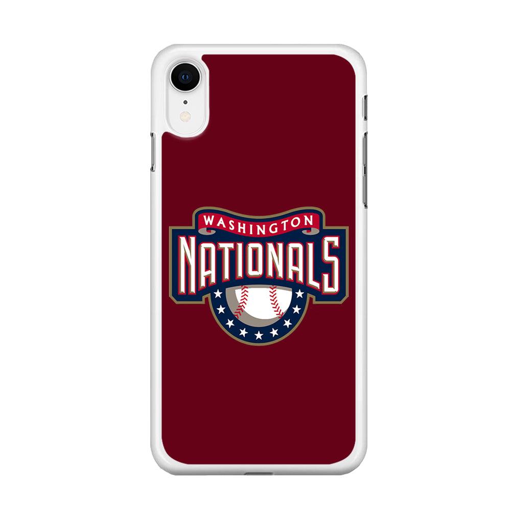Baseball Washington Nationals MLB 002 iPhone XR Case-Rubber / White (2D Case)-Xtracase