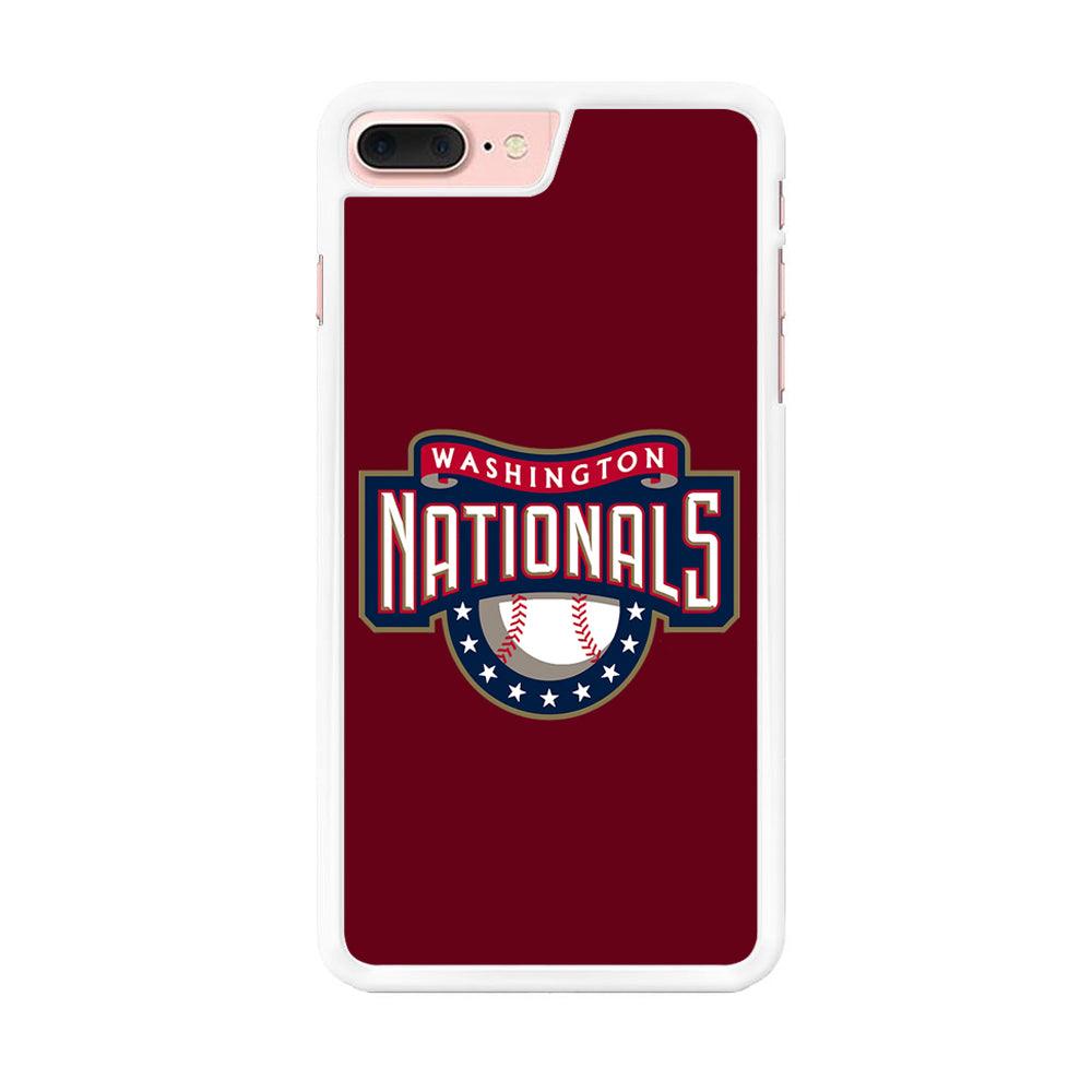 Baseball Washington Nationals MLB 002 iPhone 8 Plus Case-Rubber / White (2D Case)-Xtracase