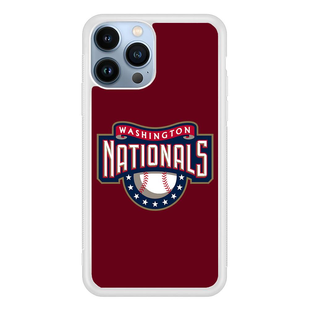 Baseball Washington Nationals MLB 002 iPhone 13 Pro Max Case-Rubber / White (2D Case)-Xtracase