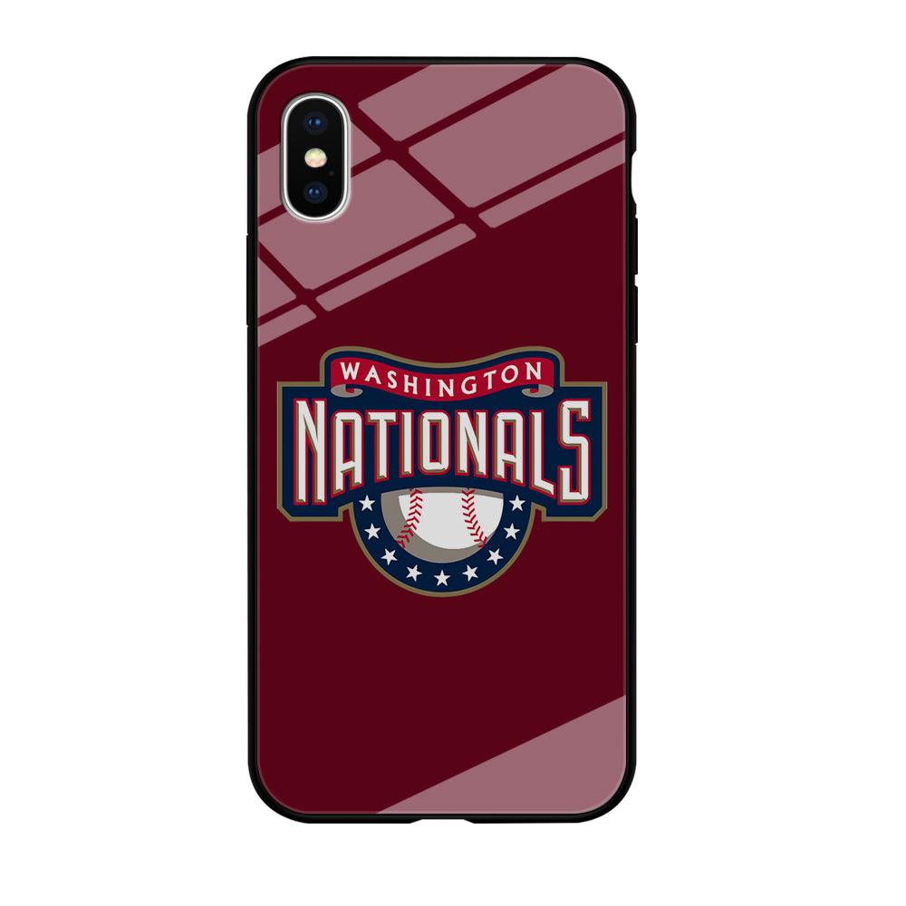 Baseball Washington Nationals MLB 002 iPhone Xs Case-Tempered Glass Case-Xtracase