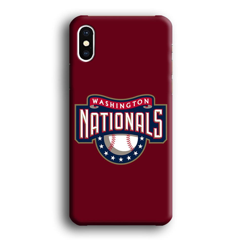Baseball Washington Nationals MLB 002 iPhone Xs Case-Plastic / Full Wrap (3D Case)-Xtracase