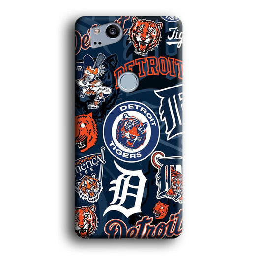 Baseball Detroit Tigers MLB 002 Google Pixel 2 3D Case-Xtracase