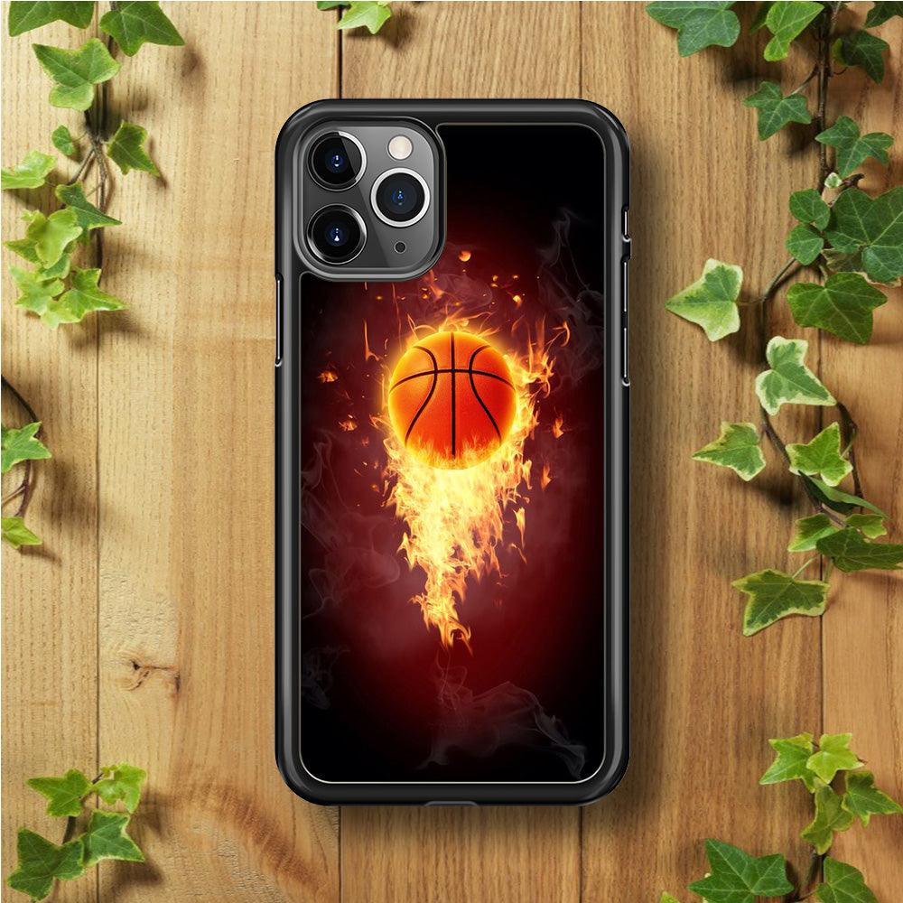 Basketball Art 001 iPhone 11 Pro Max Case-Rubber / Black (2D Case)-Xtracase