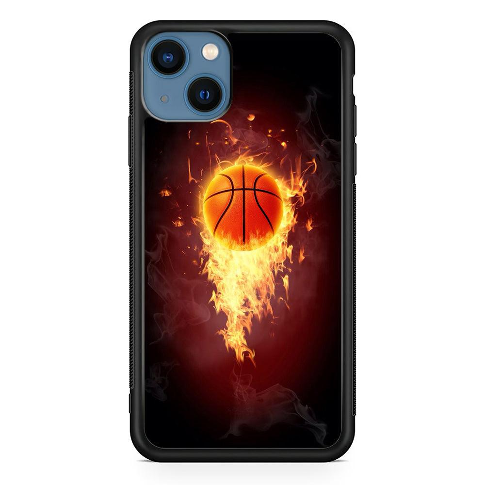 Basketball Art 001 iPhone 13 Mini Case-Rubber / Black (2D Case)-Xtracase