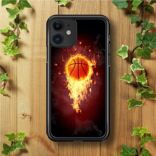 Basketball Art 001 iPhone 11 Case-Rubber / Black (2D Case)-Xtracase