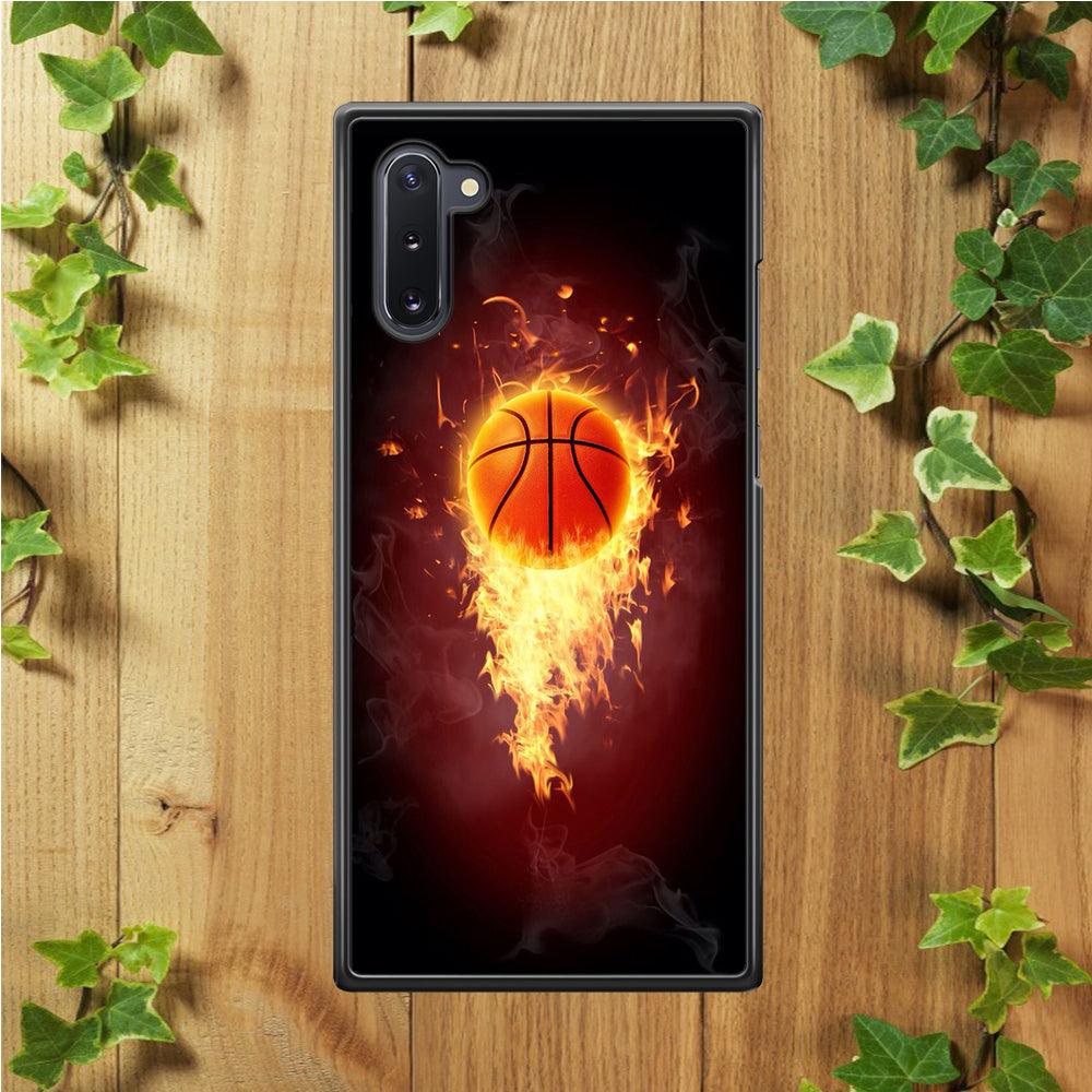 Basketball Art 001 Samsung Galaxy Note 10 Case-Rubber / Black (2D Case)-Xtracase