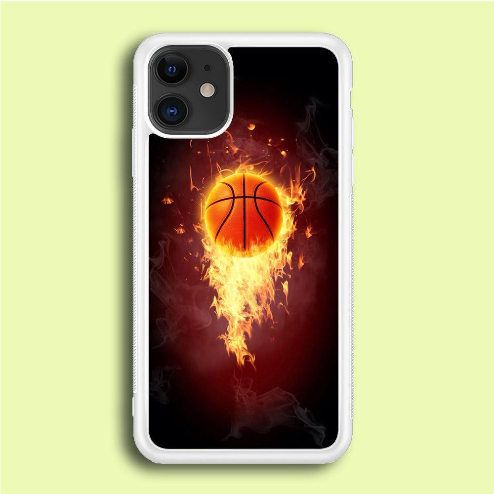 Basketball Art 001 iPhone 12 Case-Rubber / White (2D Case)-Xtracase