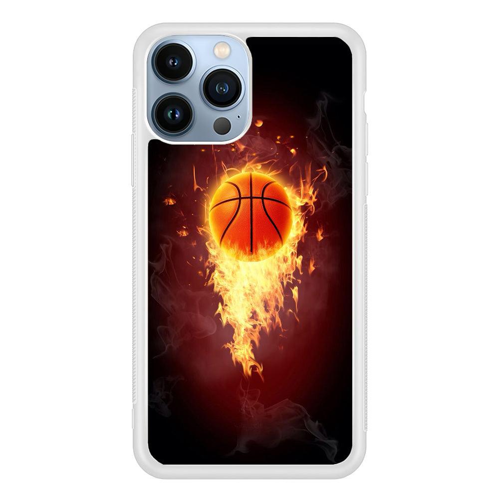 Basketball Art 001 iPhone 13 Pro Case-Rubber / White (2D Case)-Xtracase