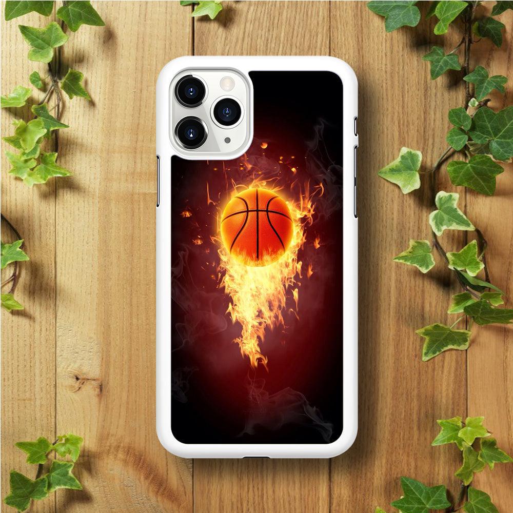 Basketball Art 001 iPhone 11 Pro Max Case-Rubber / White (2D Case)-Xtracase