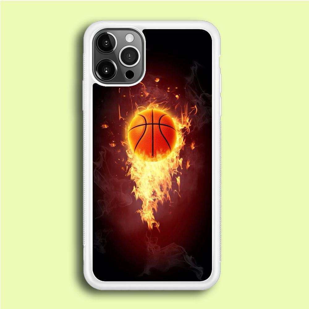 Basketball Art 001 iPhone 12 Pro Case-Rubber / White (2D Case)-Xtracase