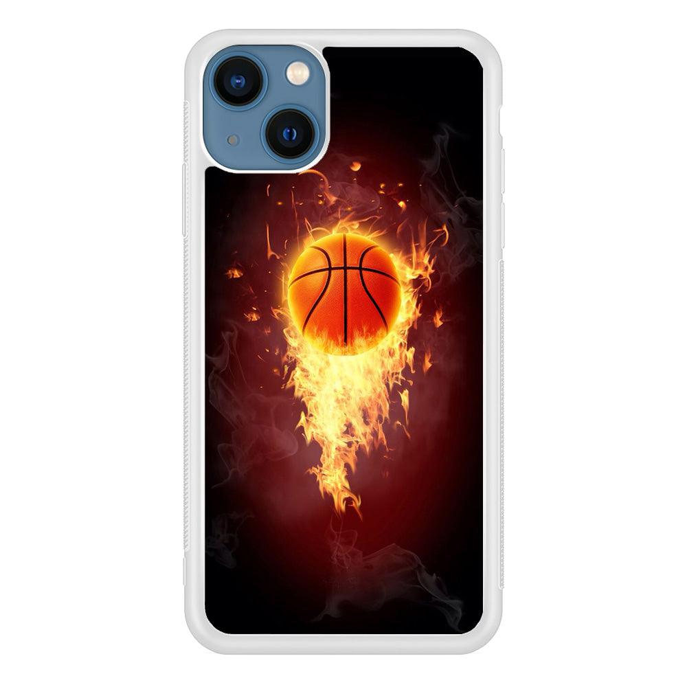 Basketball Art 001 iPhone 13 Mini Case-Rubber / White (2D Case)-Xtracase