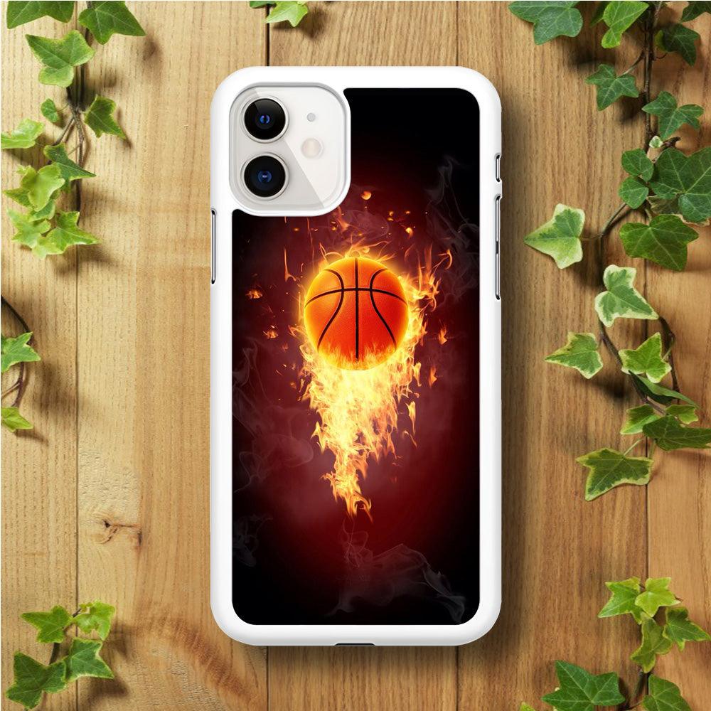Basketball Art 001 iPhone 11 Case-Rubber / White (2D Case)-Xtracase