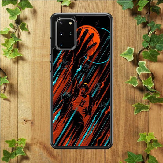 Basketball Art 003 Samsung Galaxy S20 Plus Case-Rubber / Black (2D Case)-Xtracase