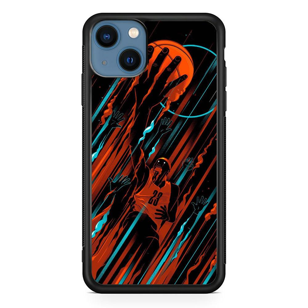 Basketball Art 003 iPhone 13 Case-Rubber / Black (2D Case)-Xtracase