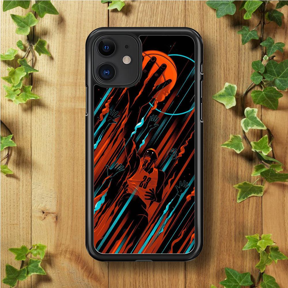 Basketball Art 003 iPhone 11 Case-Rubber / Black (2D Case)-Xtracase