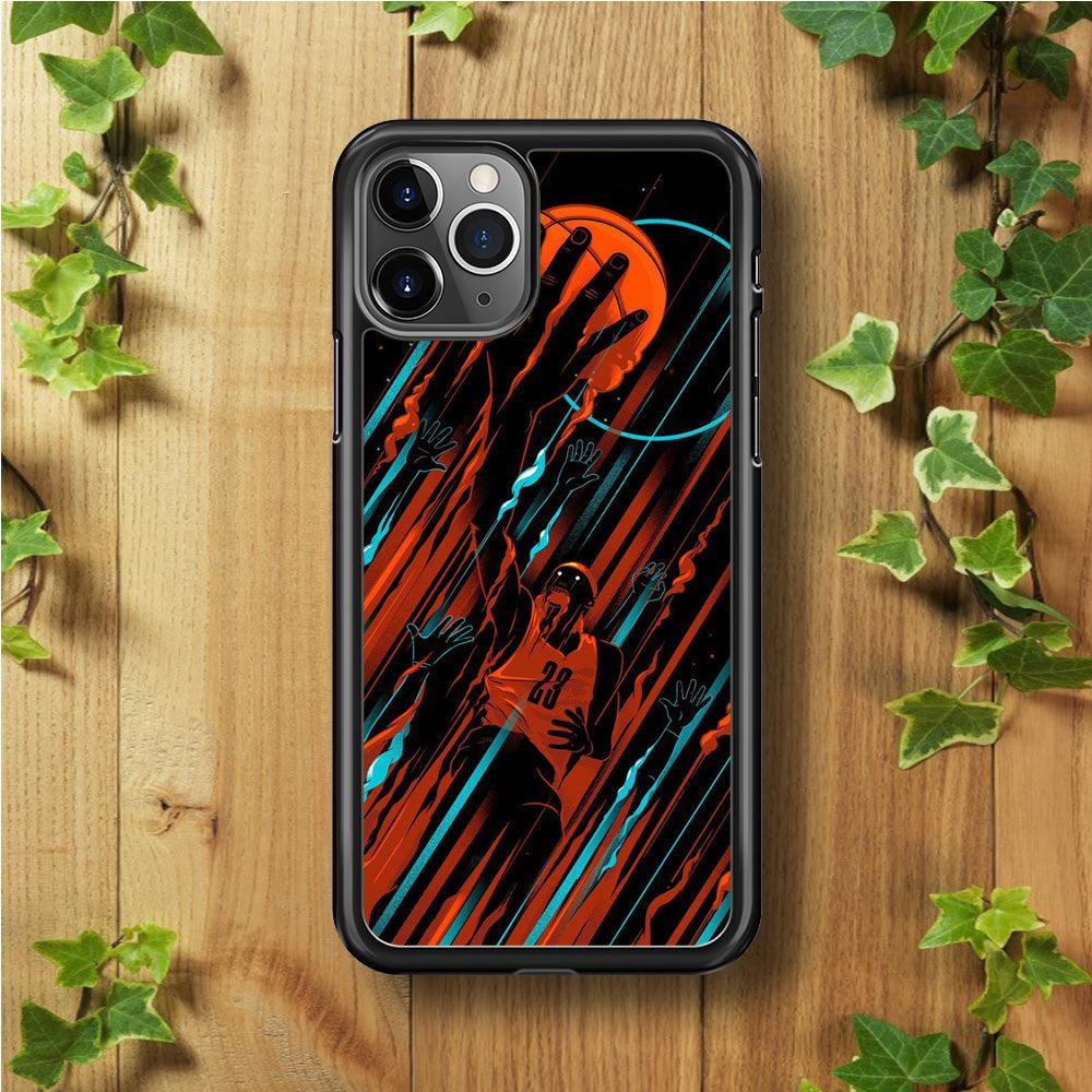 Basketball Art 003 iPhone 11 Pro Max Case-Rubber / Black (2D Case)-Xtracase