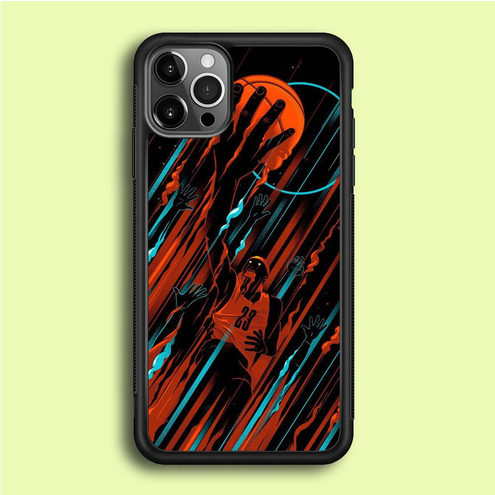 Basketball Art 003 iPhone 12 Pro Max Case-Rubber / Black (2D Case)-Xtracase