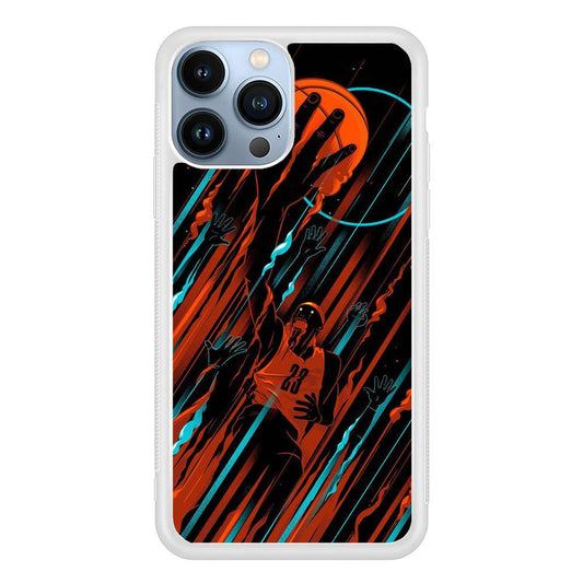 Basketball Art 003 iPhone 13 Pro Max Case-Rubber / White (2D Case)-Xtracase