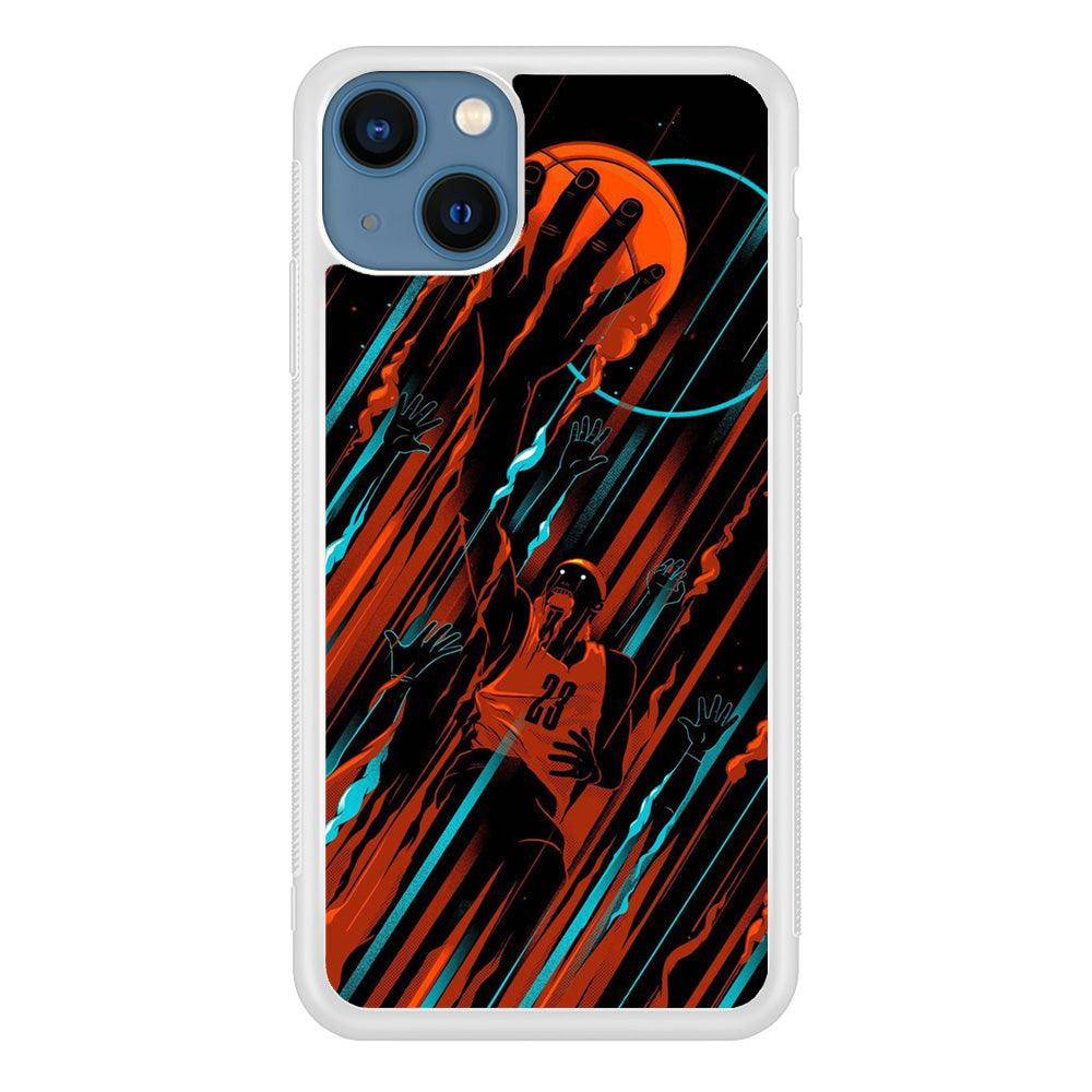 Basketball Art 003 iPhone 13 Case-Rubber / White (2D Case)-Xtracase
